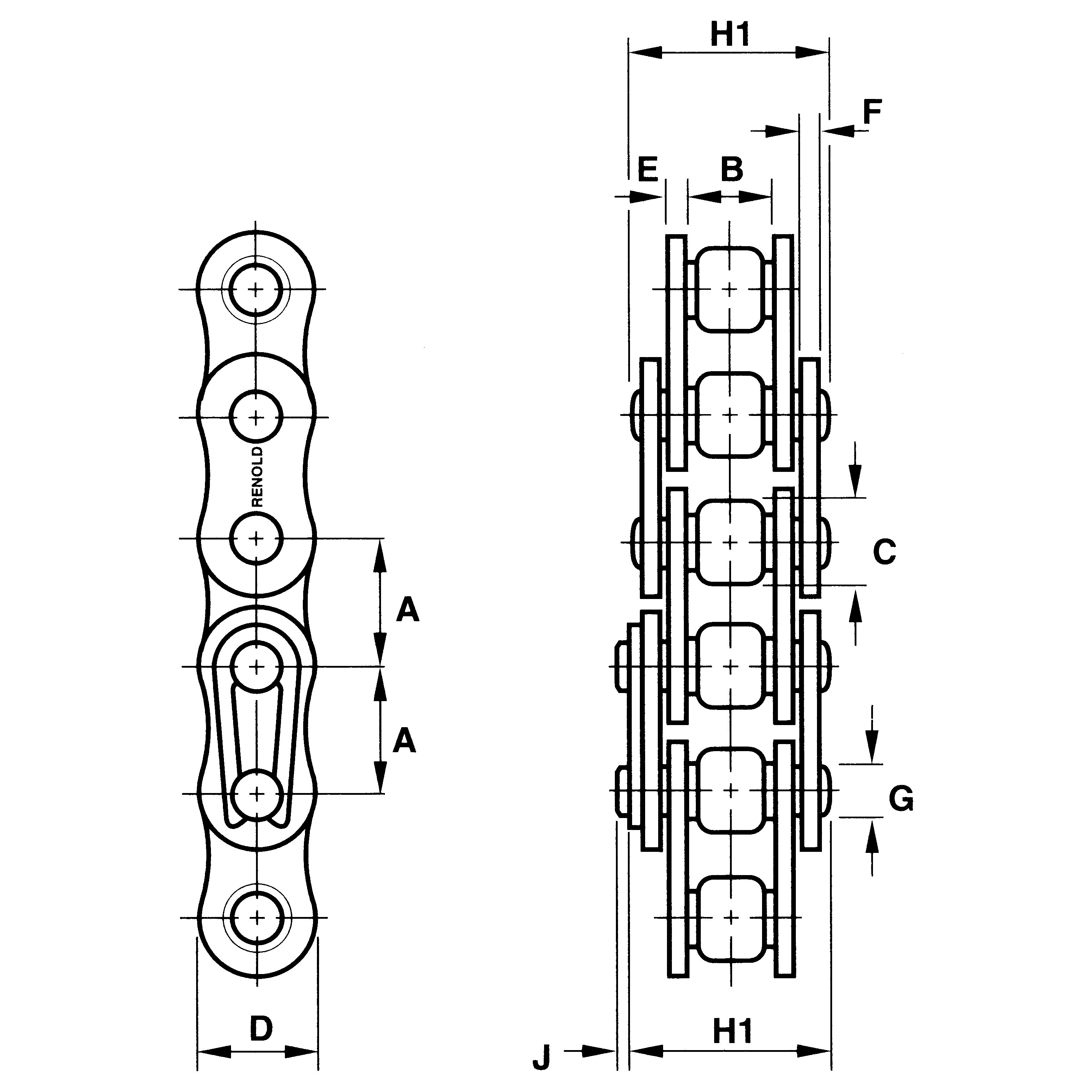 ROLLER CHAIN RENOLD SYNERGY, SIMPLEX